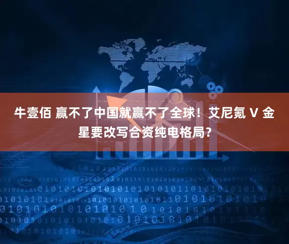 牛壹佰 赢不了中国就赢不了全球！艾尼氪 V 金星要改写合资纯电格局？